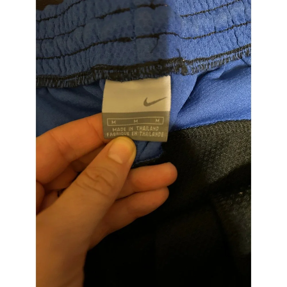VTG Nike Basketball Zip Leg Track Pants. Black/Blue/White. Men's Size Medium.